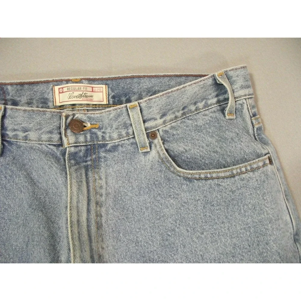 Levi's Signature Jeans Men's 34 x 32 regular straight blue denim pants retro